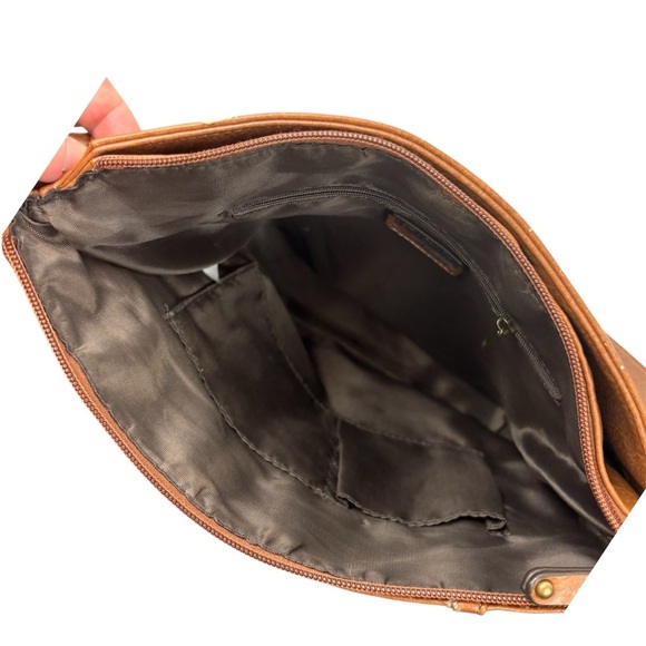 BOC Born Concepts Crossbody Shoulder Bag Brown Faux Leather Boho Festival - Picture 5 of 16